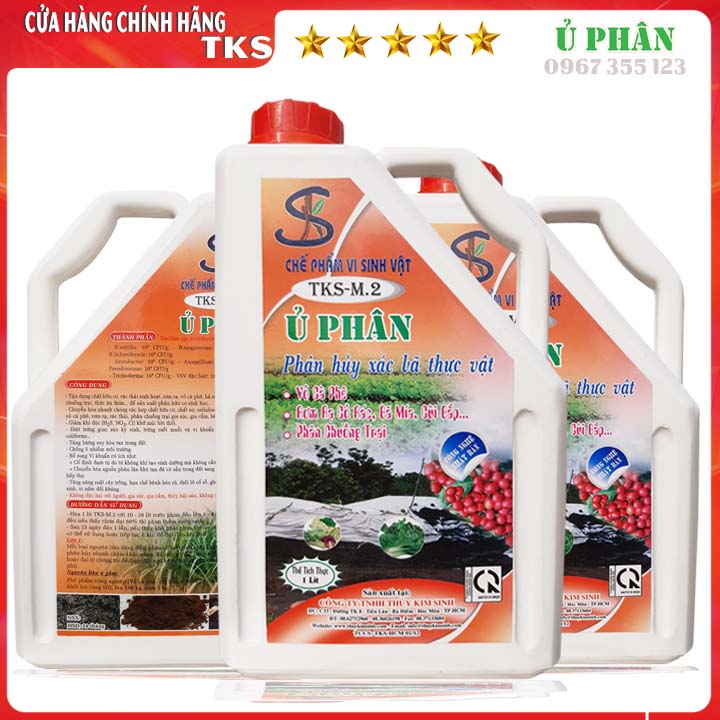 [ 2 LIT]  Men Vi Sinh Ủ PHÂN TKS-M2  Ủ Chuồng, Vỏ Cà Phê, Rác Thải Hữu Cơ Làm Phân Bón