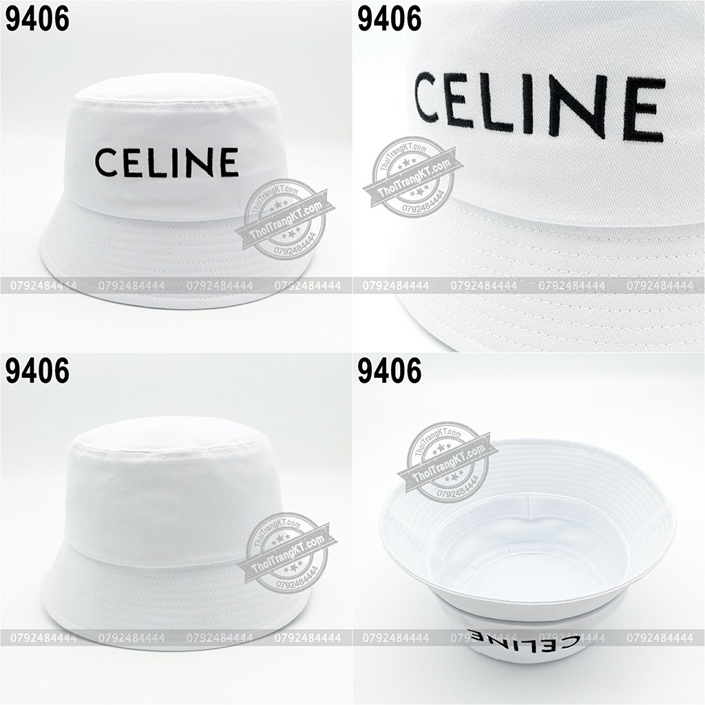 Nón bucket c.e.l.i.n.e black pink lisa màu trắng - blak pink