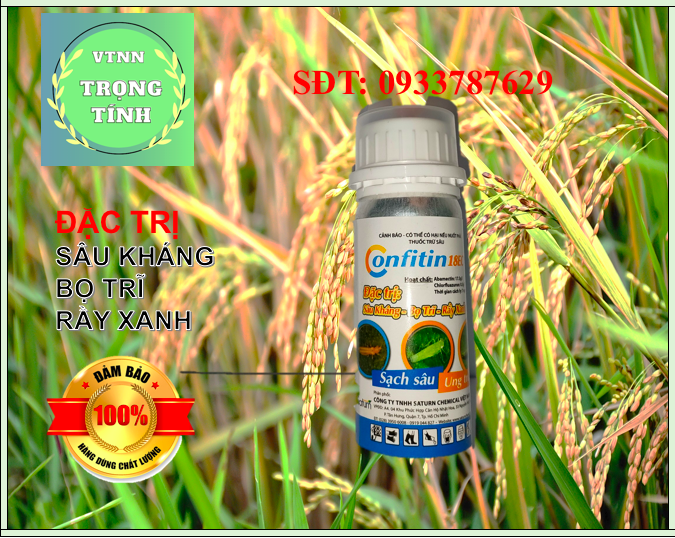 Thuốc trừ sâu confitin 18ec đặc trị sâu kháng-bọ trĩ-rầy xanh chai 100ml