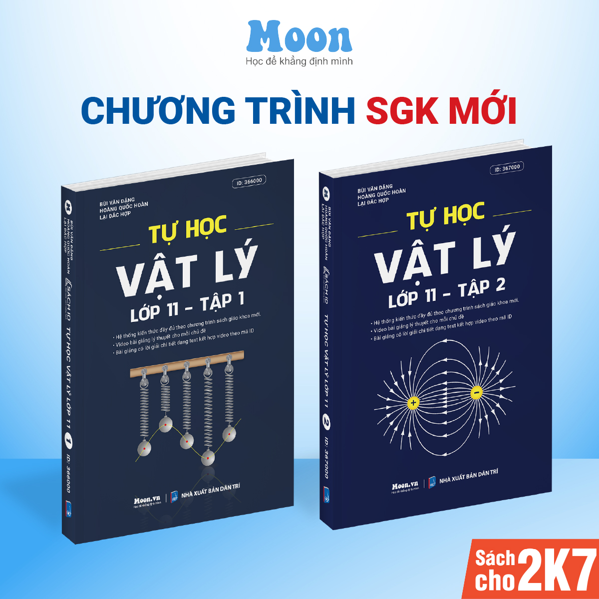 Combo 2 sách id tự học vật lý lớp 11 dành cho 2k8 chương trình sgk mới moonbook