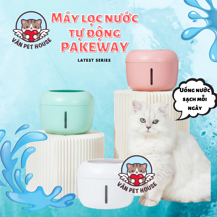 Máy lọc nước PAKEWAY thông minh tự động 2,5 lít cho thú cưng cao cấp nhiều màu