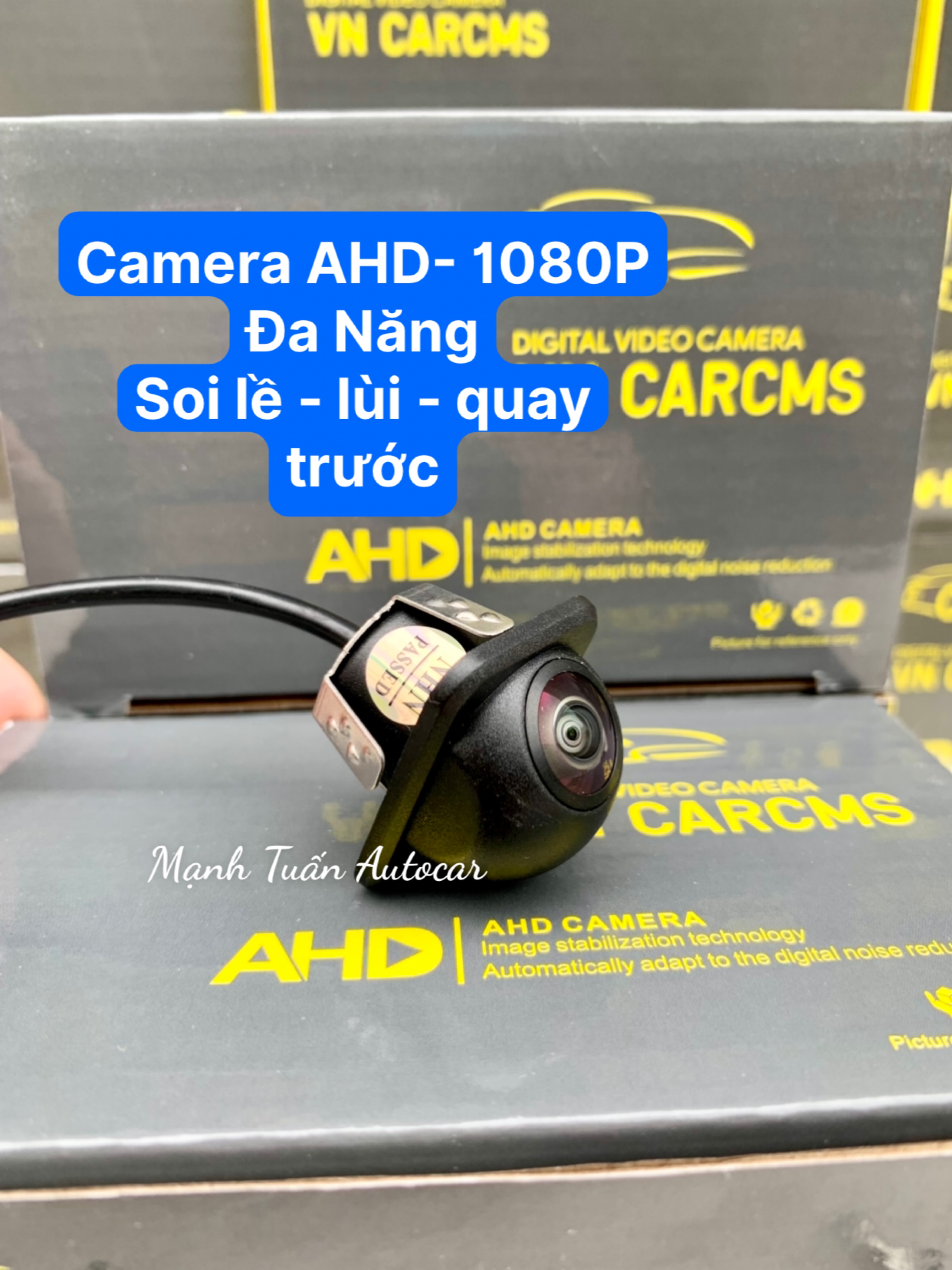 Camera lùi AHD cam lề, cạp lê, cập lề Chân Nấm nhấn 1080p Full HD Len Mắt Cá CHIP SONY Siêu Nét