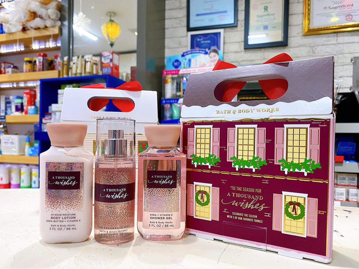 Set A Thousand Wishes Set xịt thơm lotion sữa tắm bill Mỹ Gift