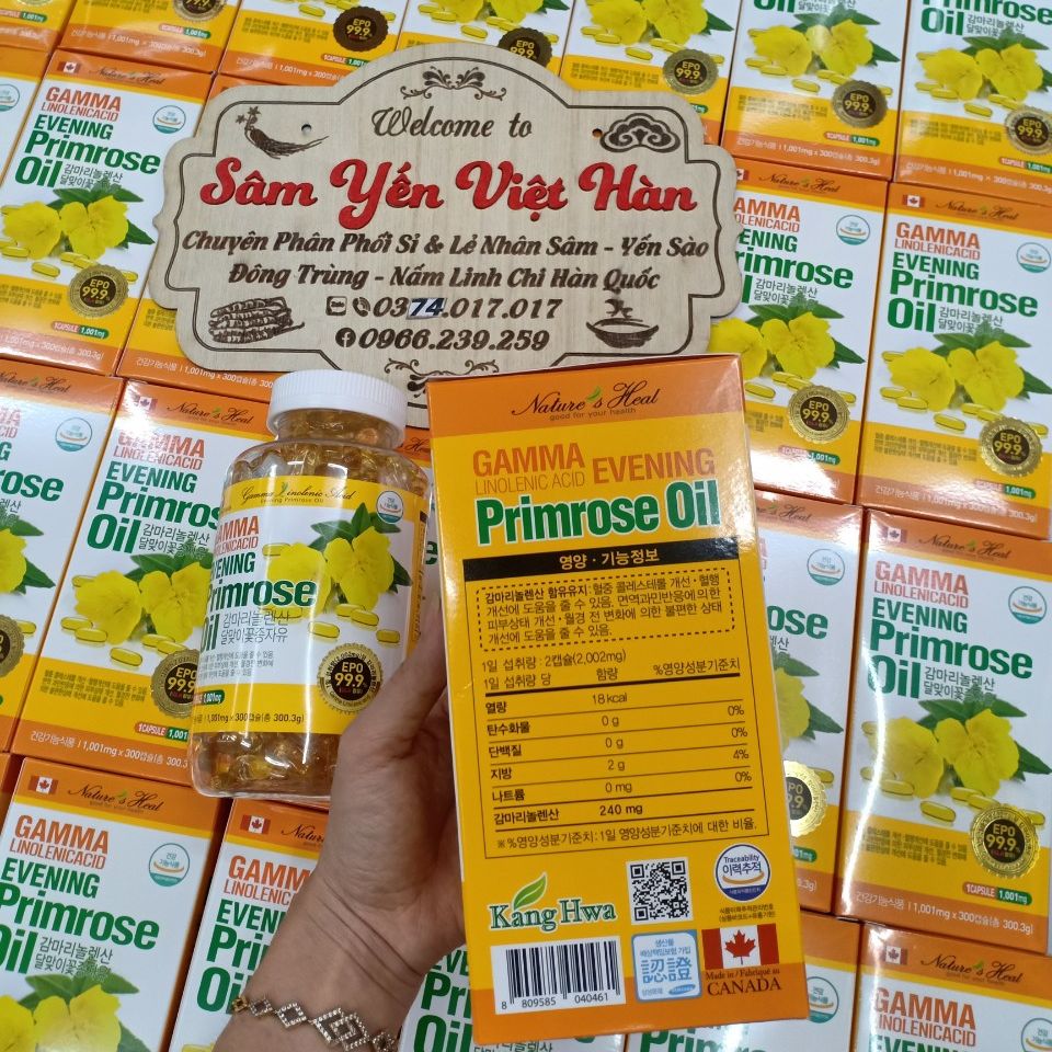 [HÀNG CHÍNH HÃNG ] TINH DẦU HOA ANH THẢO HÀN QUỐC, Viên uống làm đẹp, cân bằng nội tiết tố, chống rụng tóc, chống khô hạn, chắc móng, đẹp da. HỘP 300 VIÊN