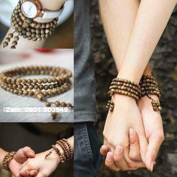 Vòng tay trầm hương tự nhiên 108 hạt - Mùi thơm vĩnh viễn