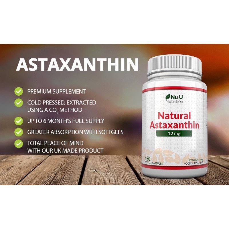 Nu u nutrition astaxanthin 12mg -thực phẩm bổ sung chống lão hóa và bảo vệ sức khỏe