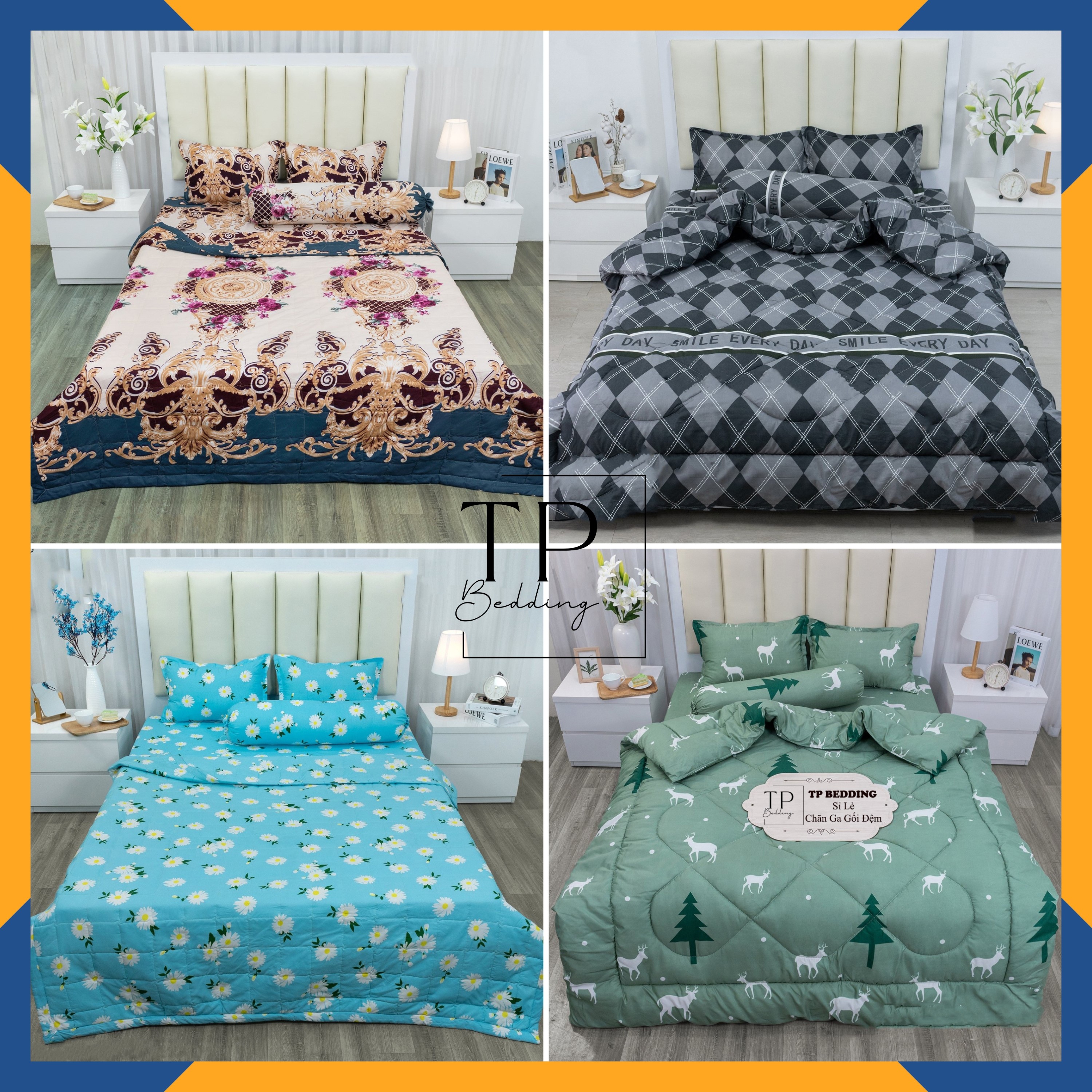 Chăn phao hè cotton poly cao cấp TP Bedding 01, chăn mùa hè, chăn mùa đông đầy đủ mẫu mã màu sắc