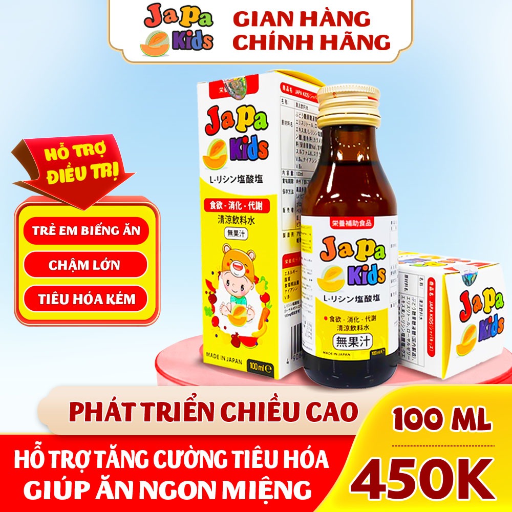 Siro cho bé biếng ăn japa kids hỗ trợ cho bé ăn ngon tăng cân chăm sóc sức khoẻ cho bé chính hãng