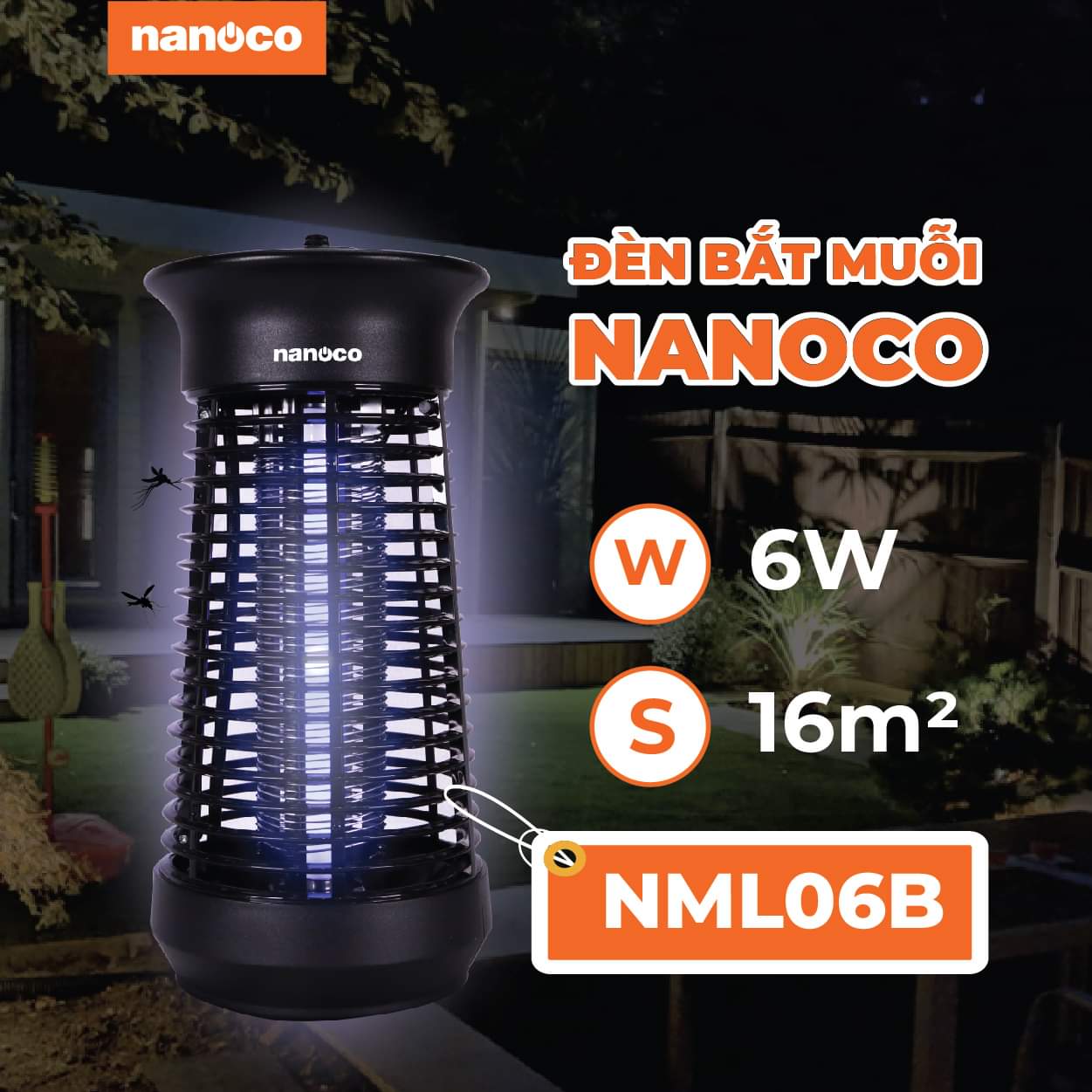 Đèn bắt muỗi Nanoco NML06B