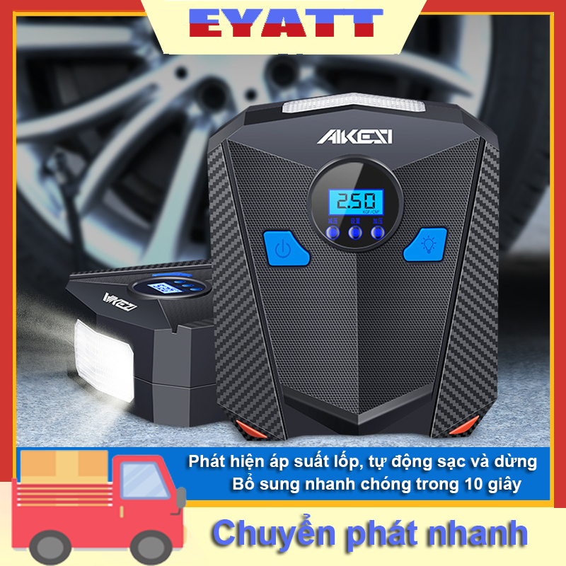 Máy bơm xe aikesi - máy bơm lốp ô tô điện cầm tay 12v - máy bơm ô tô đa năng -