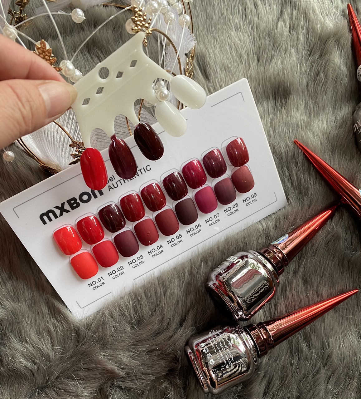 Sét sơn gel mxbon 9 màu - tặng kèm bảng màu