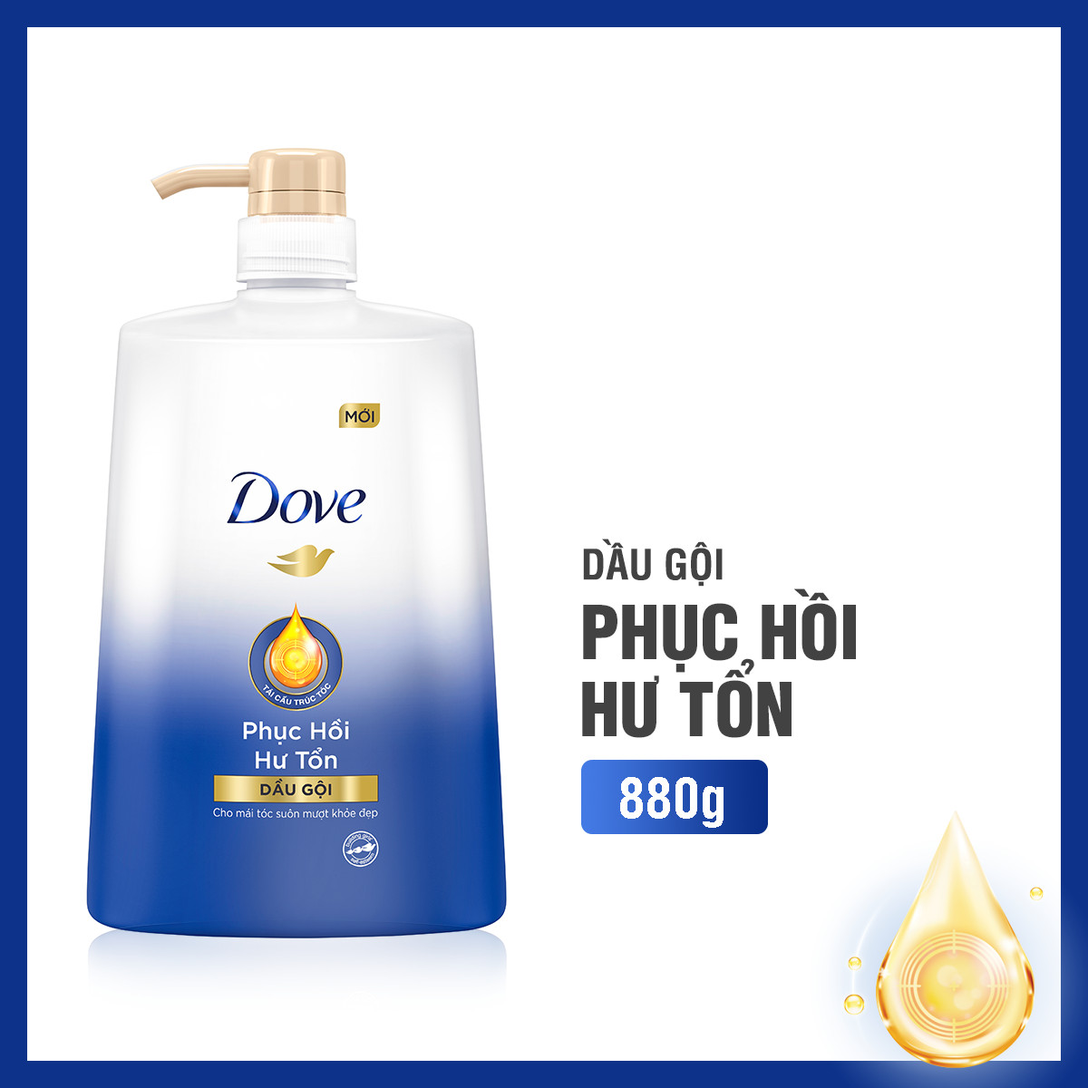 Dầu Gội Dove Phục Hồi Hư Tổn Chai 880g