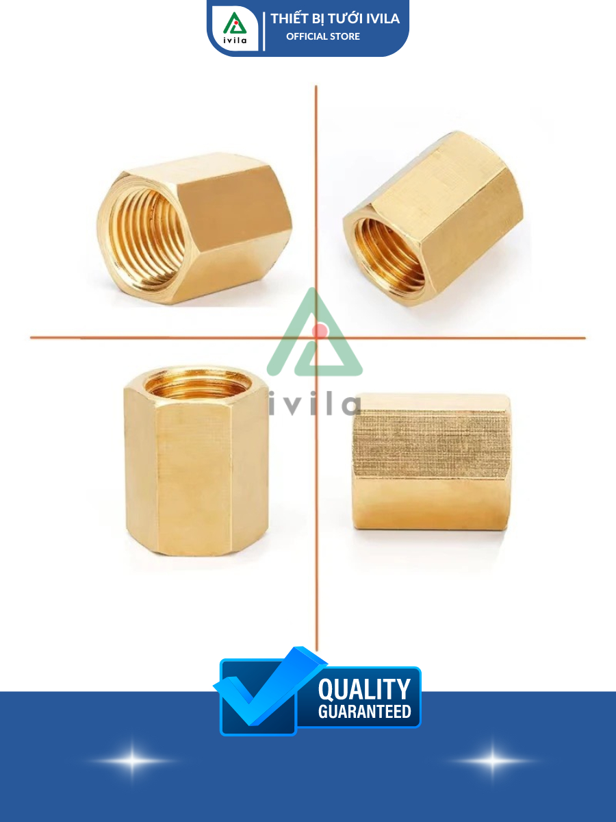 Nối ren đồng hồ đo áp , khớp nối đồng ren trong 13mm