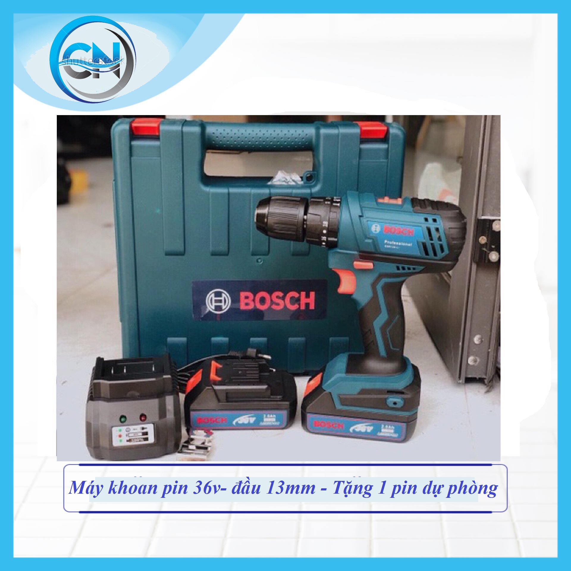 Máy khoan pin đa năng- Máy khoan pin B.osch 36v .loại 1.tặng mọt bin dự phòng