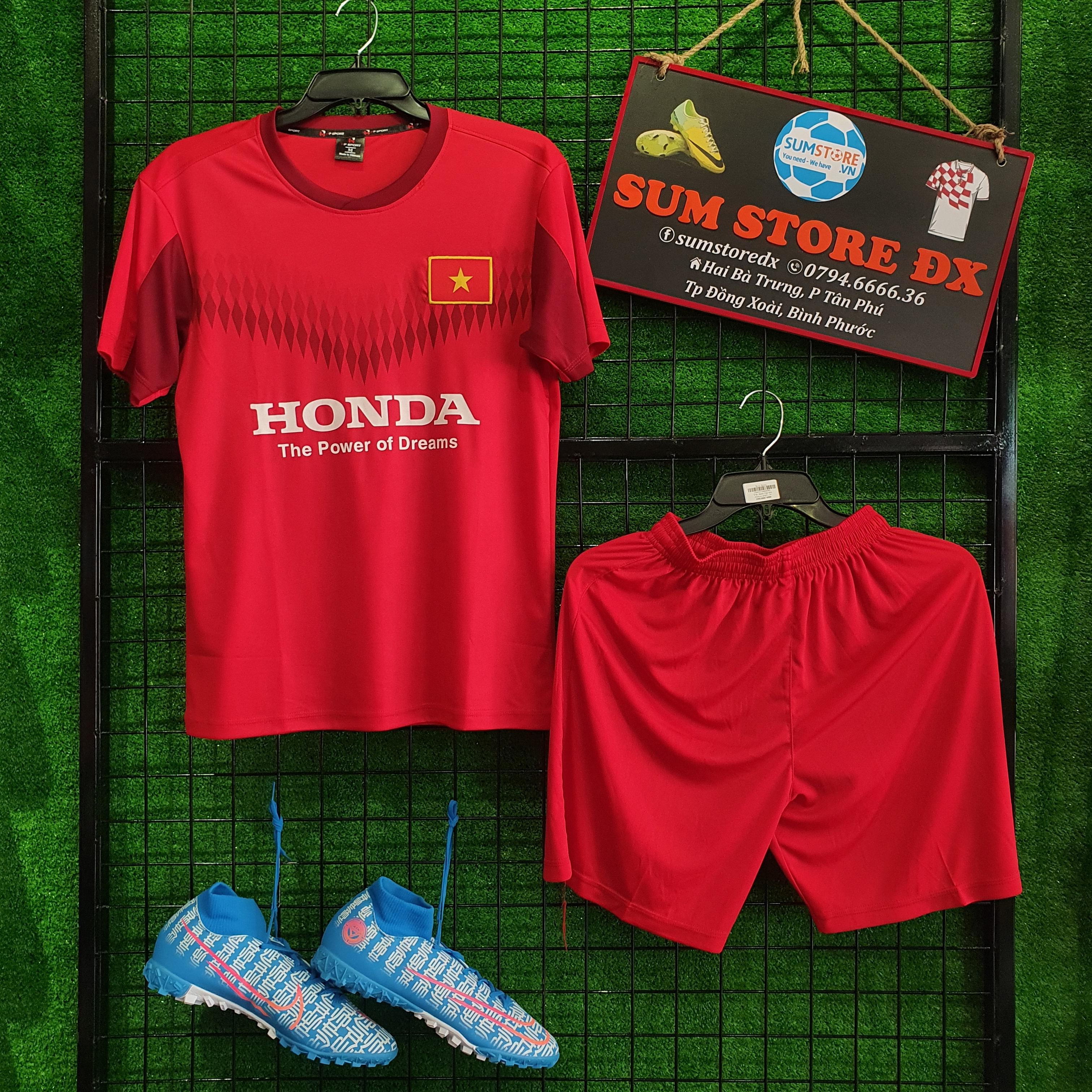 Áo Bóng Đá - Đồ Đá Banh Đội Tuyển Việt Nam Tập Đỏ Honda 2020 Cực Chất Vải Thun Lạnh Cao Cấp (Có Kèm Hình Thật)