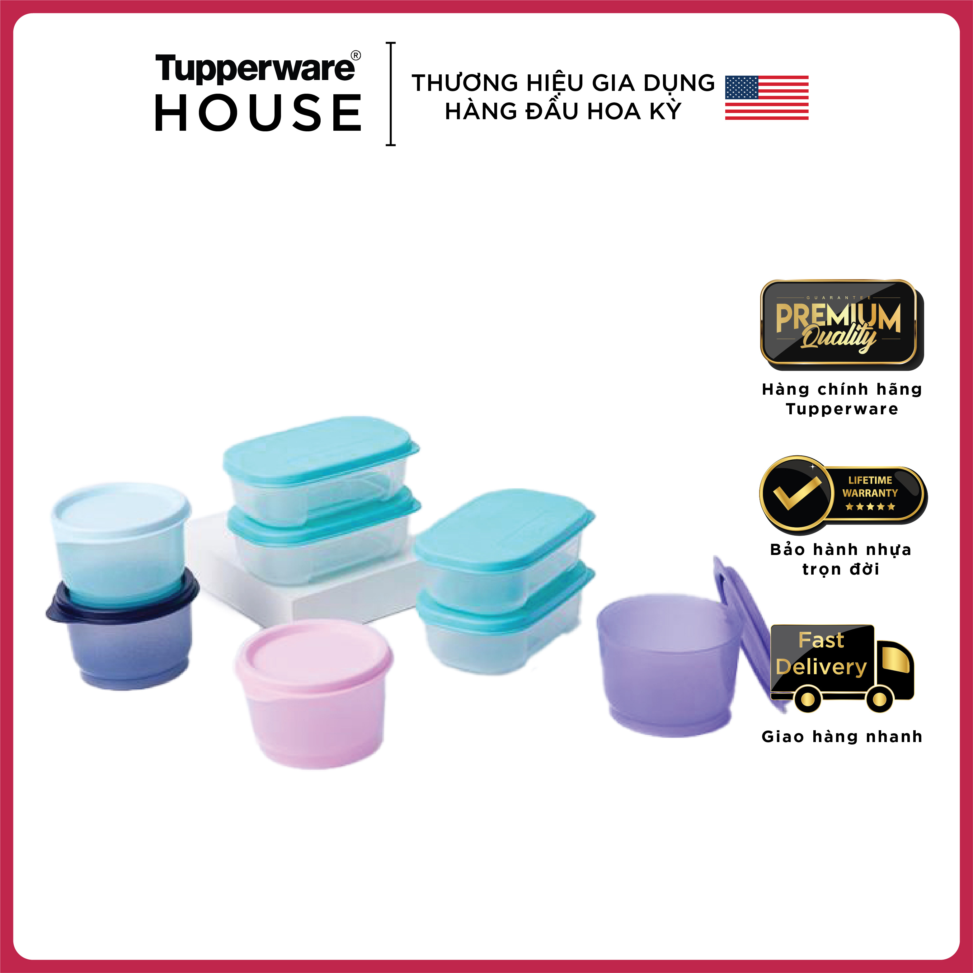Bộ hộp bảo quản thực phẩm Tupperware Mini Cutie trữ mát và trữ đông