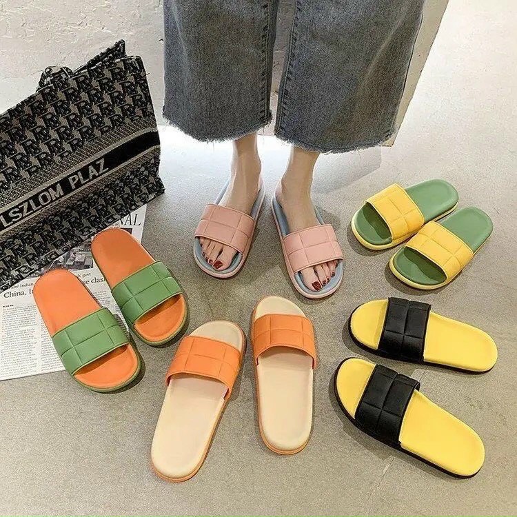 Dép quai ngang bumb đa sắc unisex cao cấp