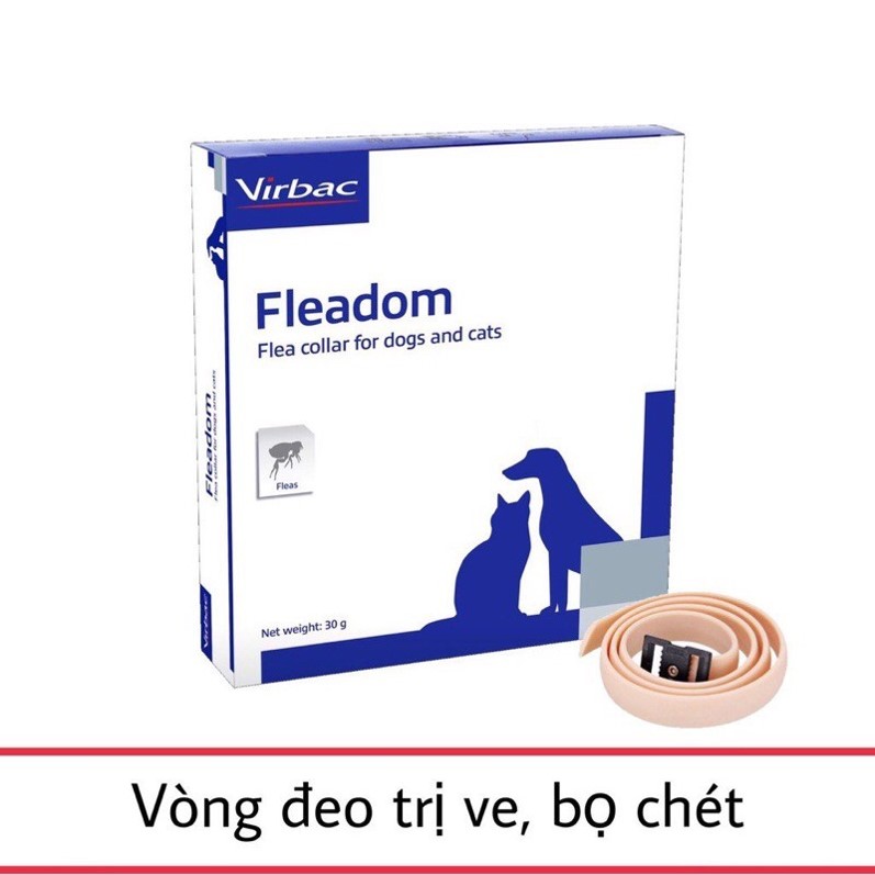 Vòng đeo cổ diệt ve rận bọ chét cho thú cưng Virbac Fleadom