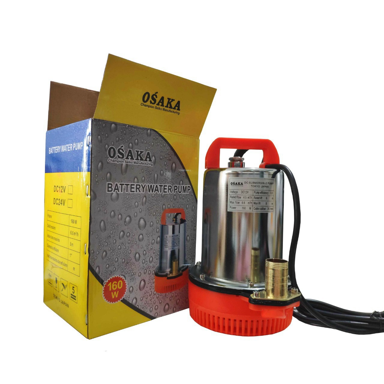 Bơm chìm osaka 12v/24v 4kg công suất 160w