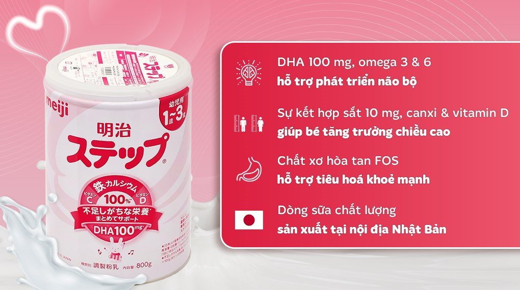 Sữa bột nội địa Nhật Meiji Step Milk 800g