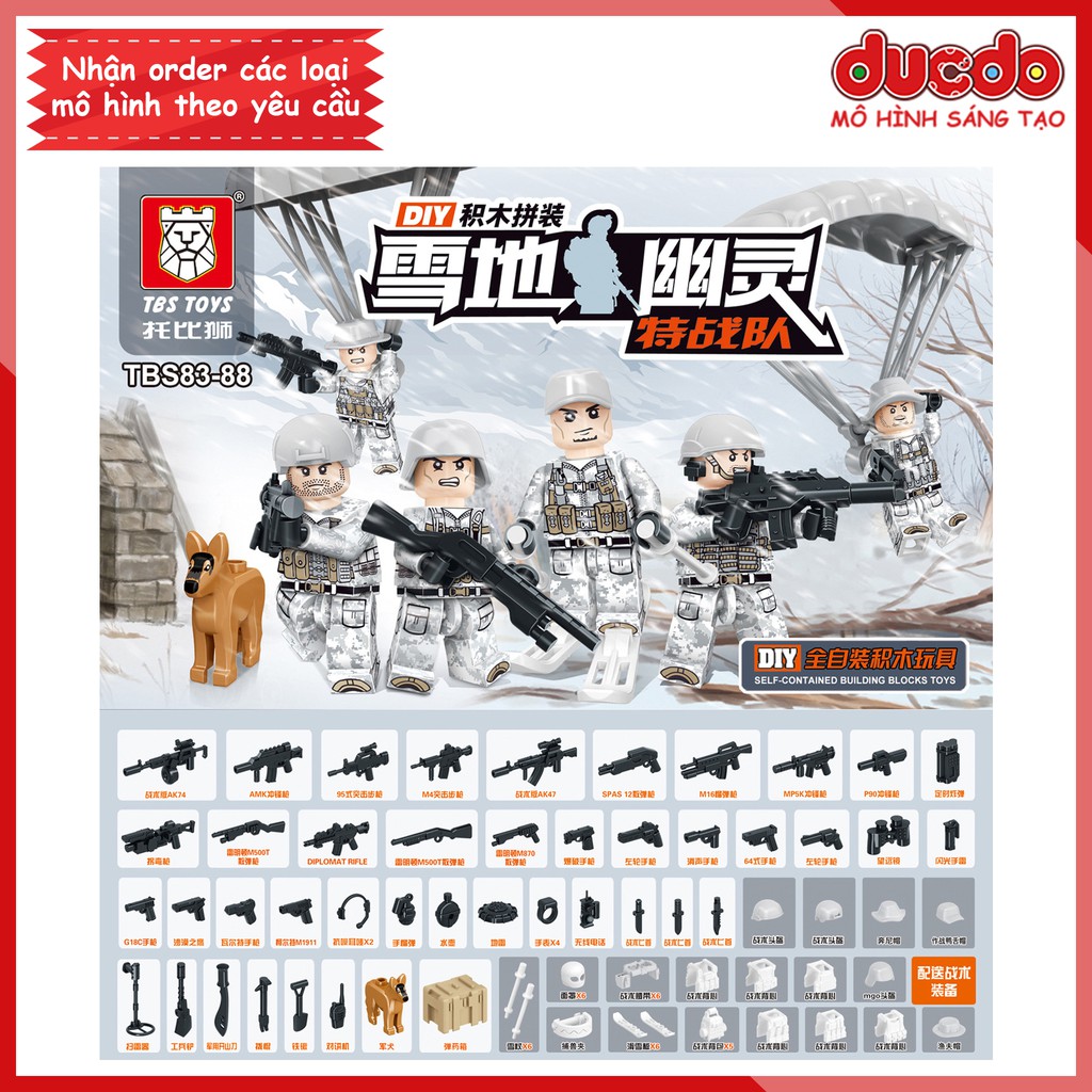TBS 83-88 Biệt đội 6 lính đặc nhiệm SWAT chiến binh mùa đông - Đồ chơi Lắp ghép Xếp hình Mini Minifigures Army