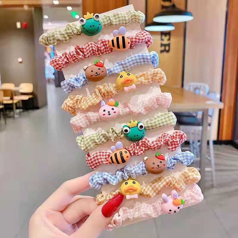 Dây buộc tóc, cột tóc scrunchies hoa quả dễ thương gắn icon