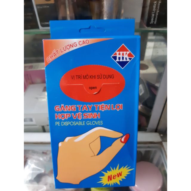 Găng tay nilong tự hủy tiện lợi hợp vệ sinh loại đủ 100 chiếc dùng trong hàng ăn, làm tóc