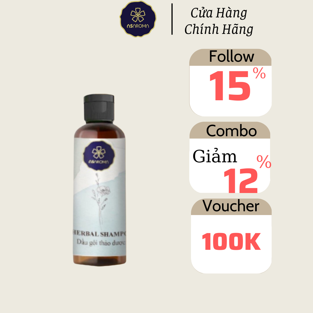 Dầu Gội Dưỡng Dày Tóc Mềm Mượt, Làm Sạch Gàu, Kích Mọc Tóc Asaroma Shampoo 100ml