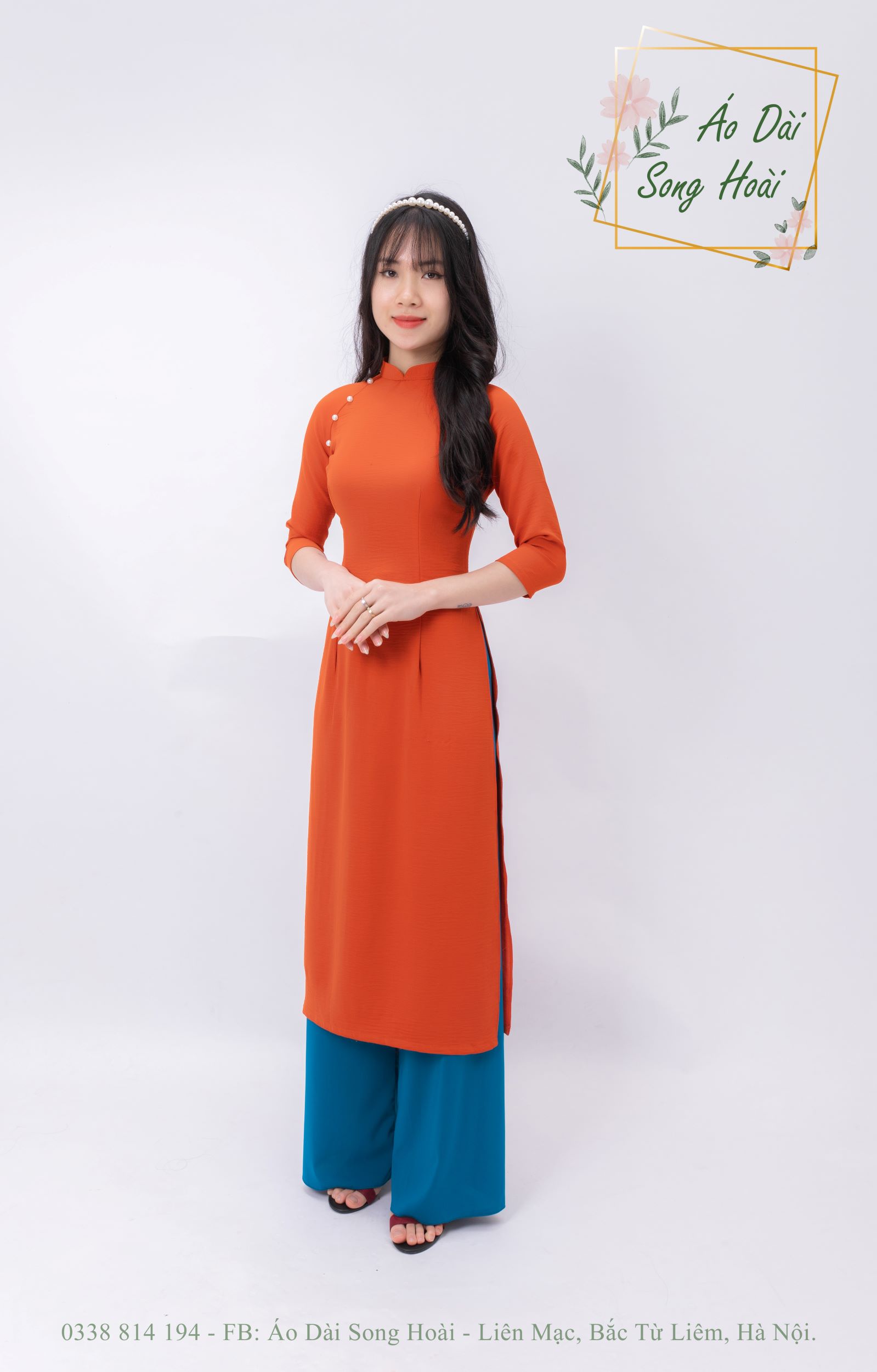 Áo dài cách tân 2 tà _ mã sp ct21 _ áo dài song hoài