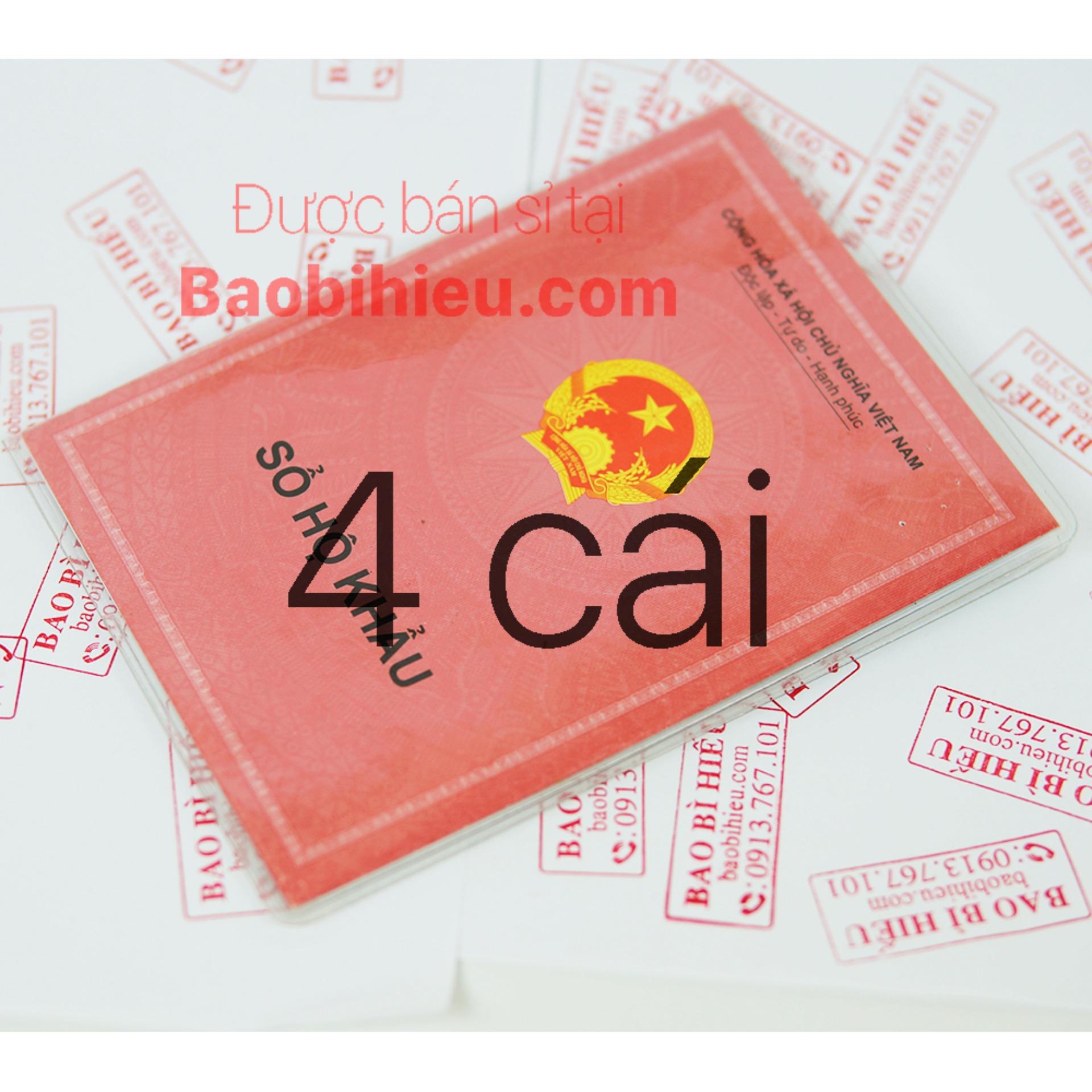 COMBO 4 cái Vỏ bao bọc Sổ Hộ Khẩu dẻo trong chống nhàu, chống xước, chống thấm, chống ướt 4B155
