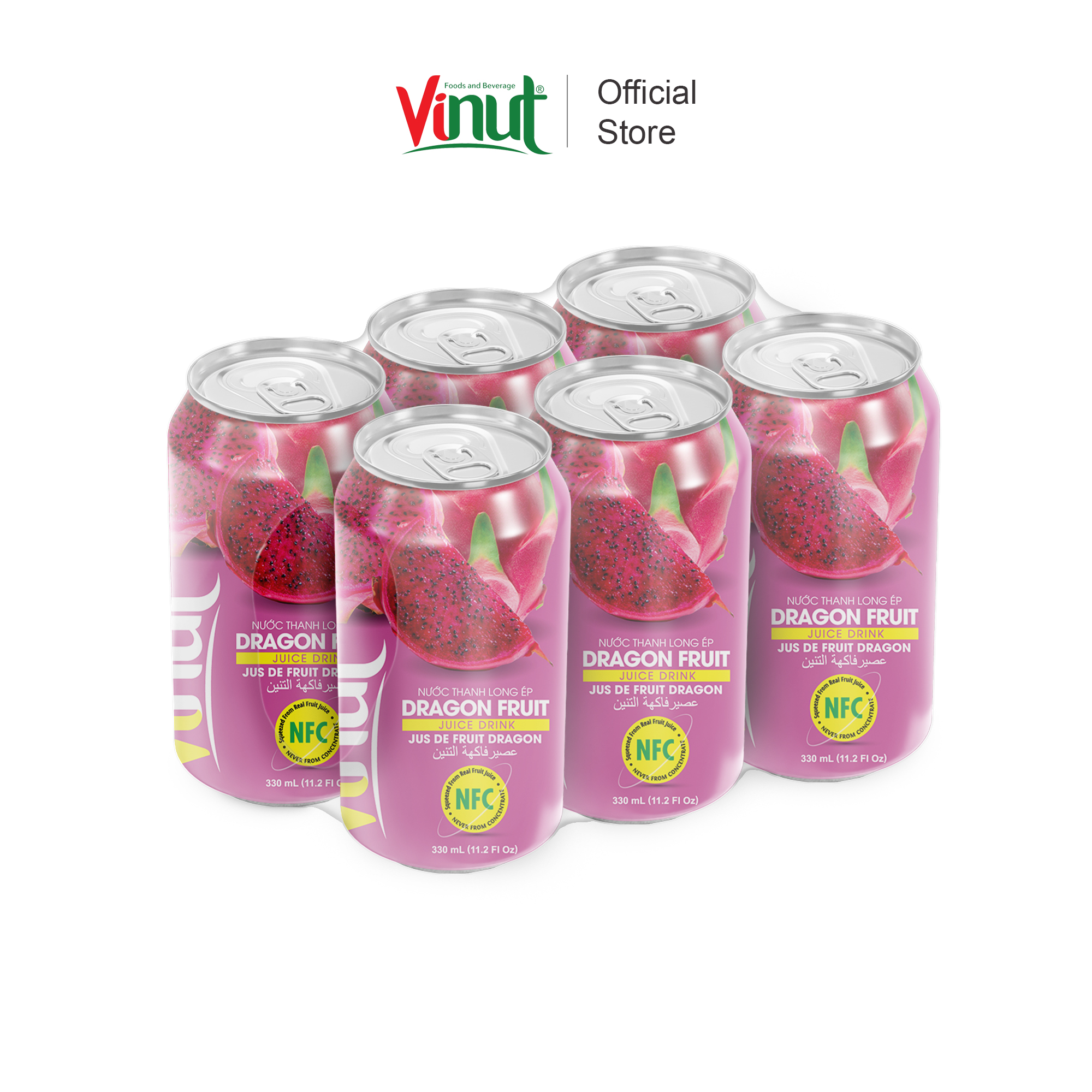 [LỐC 6 LON] Nước Ép Thanh Long Vinut 330ml