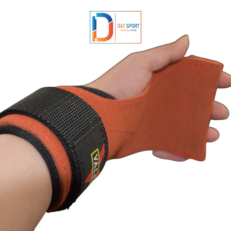 Găng Tay Tập Gym, Dây Kéo Lưng (Lifting Straps) Valeo  Chất Liệu Da Bò - Hỗ Trợ Deadlift - Găng Quấn Cổ Tay - Thể Thao - Tập Gym