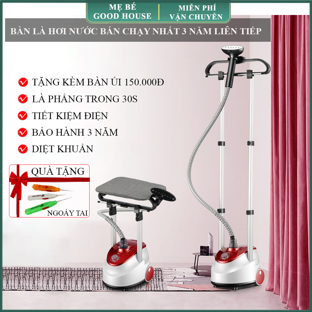 bàn là hơi nước kiểu đứng- Bàn ủi hơi nước cao cấp kèm giá treo và bàn ủi tiện dụng- công suất 1800W, dung tích 2L, phù hợp với mọi chất liệu vải- BẢO HÀNH 3 NĂM, LỖI ĐỔI MỚI 1-1