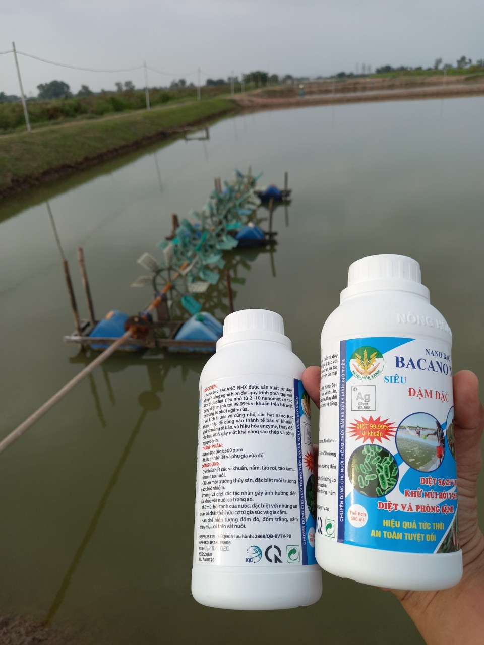 NANO BẠC THỦY SẢN ĐẬM ĐẶC BACANO NHX 1000 PPM DÙNG CHO TÔM, CÁ, ỐC, THỦY SẢN