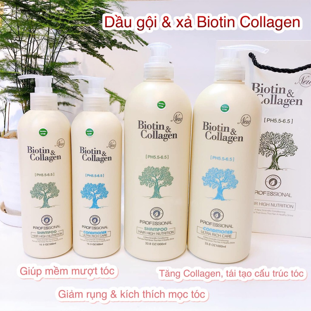 Dầu gội và dầu xả Biotin & Collagen 500ml