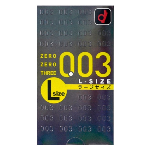 Hộp 10 chiếc bao cao su okamoto 0.03 size l - nhật bản