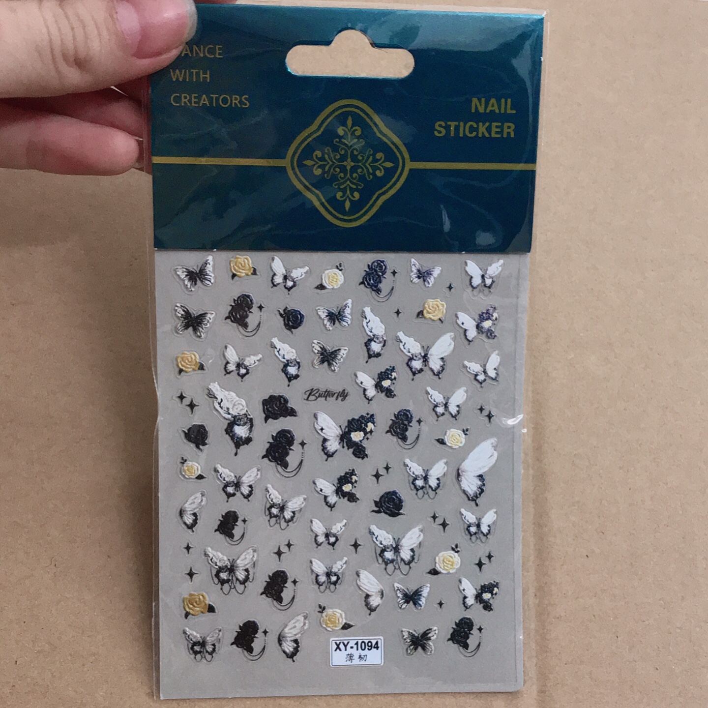 Sticker dán móng 5d nơ bướm - mini nails