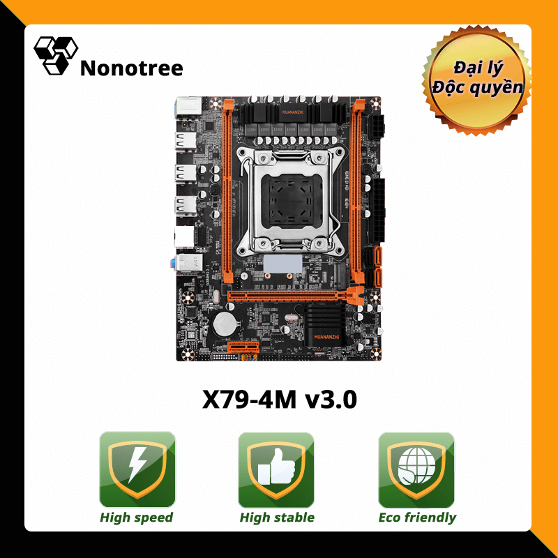 Mainboard x79-4m huananzhi lga2011 ddr3, non-ecc ram, nonotree, bảo hành 3 năm, máy chủ, intel, trò chơi trực tiếp, đa nhiệm