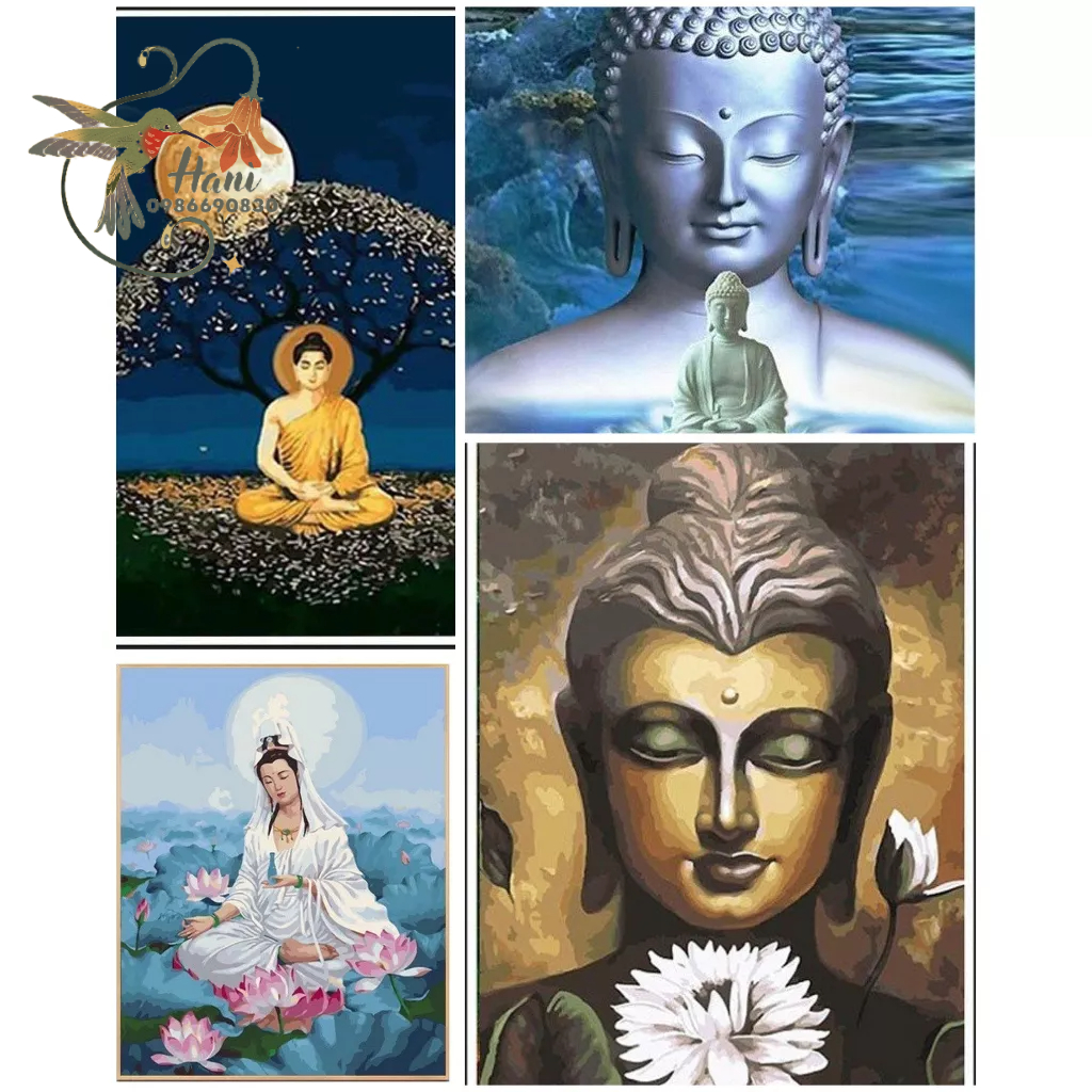 (Chủ Đề Phật) Tranh Đính Đá, Gắn Đá Hình Phật, Gắn Đá 5D Kích Thước 30x40 Tự Hoàn Thành DIY