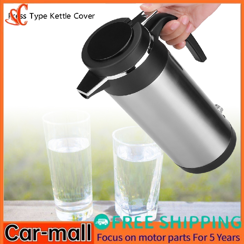 Ấm Đun Nước Điện Trong Xe Hơi Bằng Thép Không Gỉ 1200ML 24V, Bình Nước Giữ Nhiệt Du Lịch