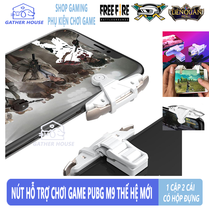 Bộ 2 nút bắn m9 chơi game pubg freefire ros - nút bấm điều khiển chơi game mobile siêu xịn