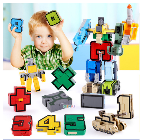 Bộ đồ chơi lắp ráp Robot biến hình chữ cái và chữ số 15 chi tiết giáo dục cho bé tại nhà