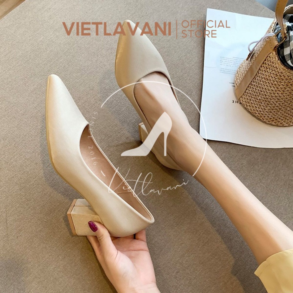 Giày cao gót c2đại size 40 41 42 43 đế vuông 5 phân big size ngoại cỡ