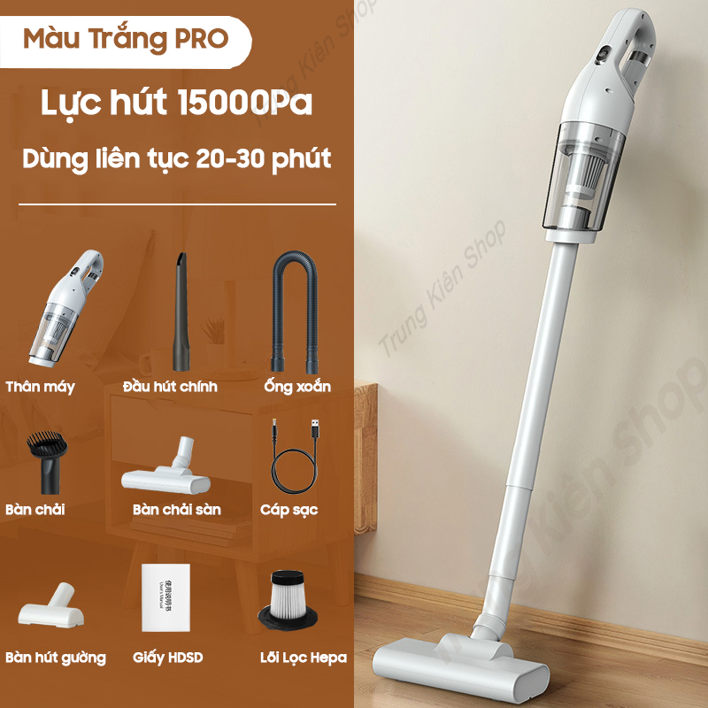 [CAO CẤP] Máy hút bụi cầm tay không dây Vacuum Cleaner vô cùng tiện lợi và lực hút cực khỏe 19000Pa bảo hành 12 tháng - hút sạch bụi, lông chó lông mèo - Máy Hút Bụi Đa Năng Công Suất Lớn 120w Làm Sạch Mọi Ngóc Ngách