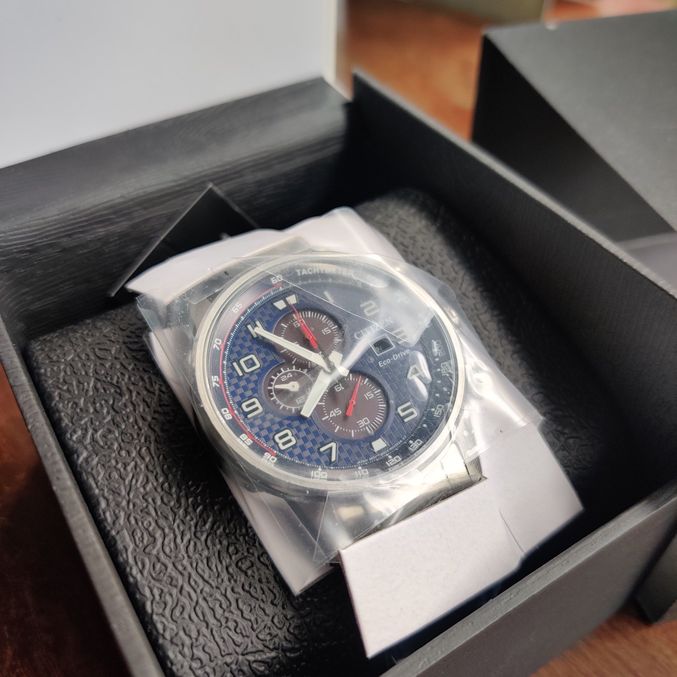 Đồng hồ nam citizen ca0680-57l primo chronograph eco-drive blue dial men’s watch