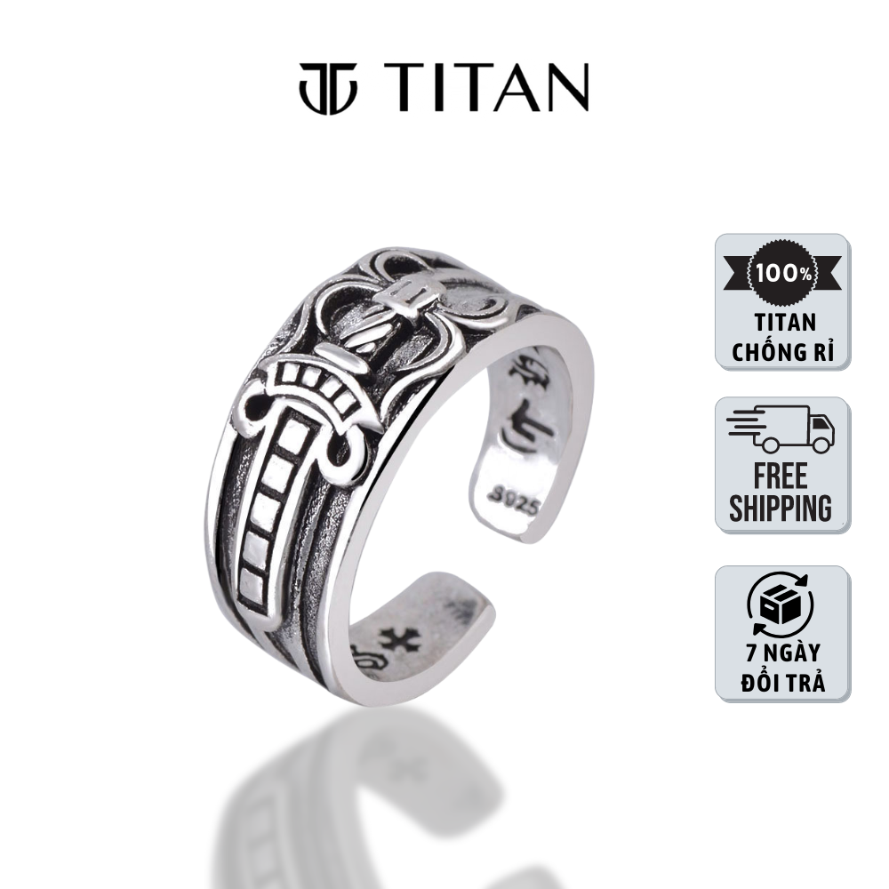 Nhẫn Nam Nữ Chrome Hearts , nhẫn thời trang CH ring unisex freesize màu bạc 925 hiphop TITAN SHOP