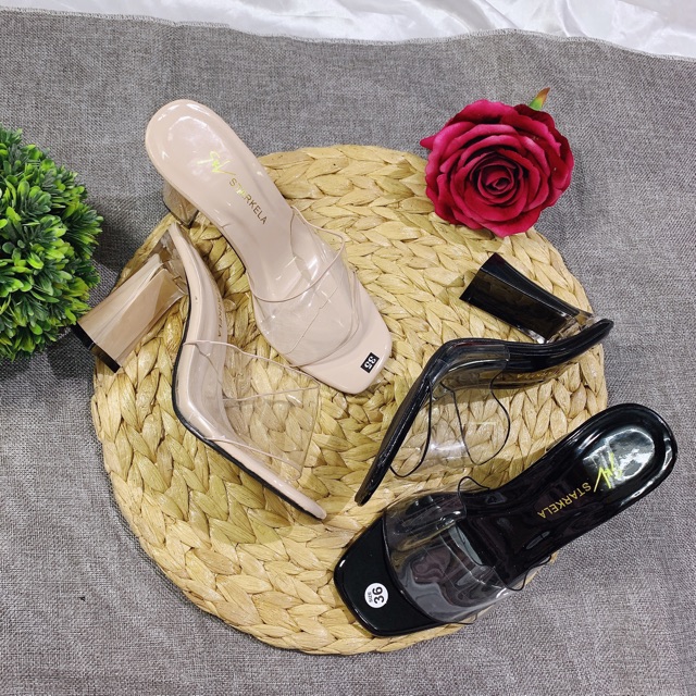 Dép guốc quai trong gót loe sơn trong 8p hot hit dễ đi dễ phối đồ- Mã 528