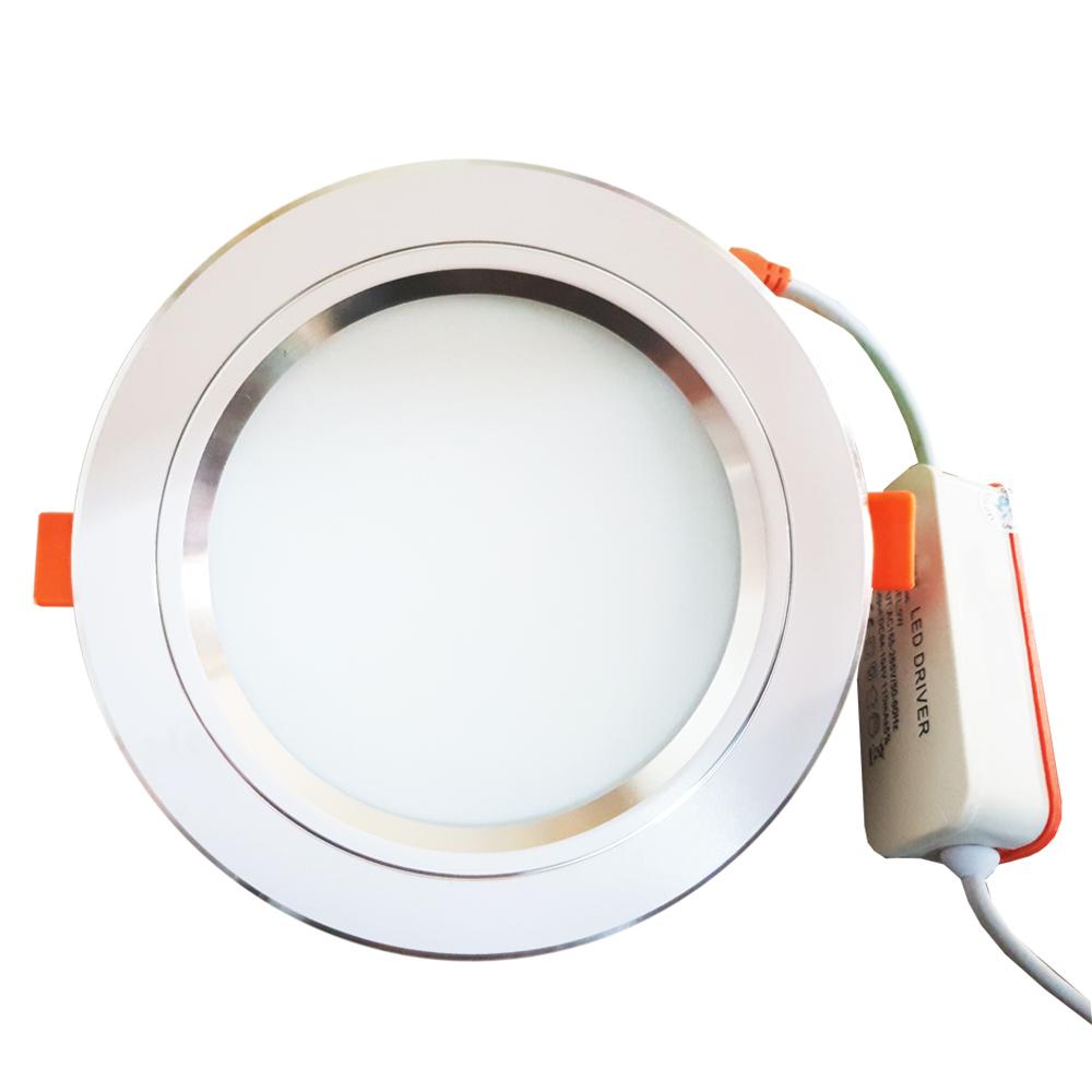 Bộ 10 đèn led 9w viền vàng 3 màu và 15 đèn led 7w viền bac ánh sáng trắng