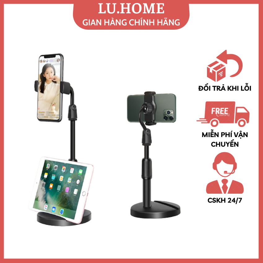 Chân đế để bàn kẹp điện thoại tiện dụng dùng livestream, quay video