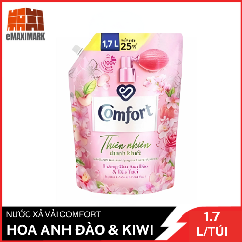 Nước Xả Vải Comfort Hương Hoa Anh Đào & Đào Tươi Túi 1.7L